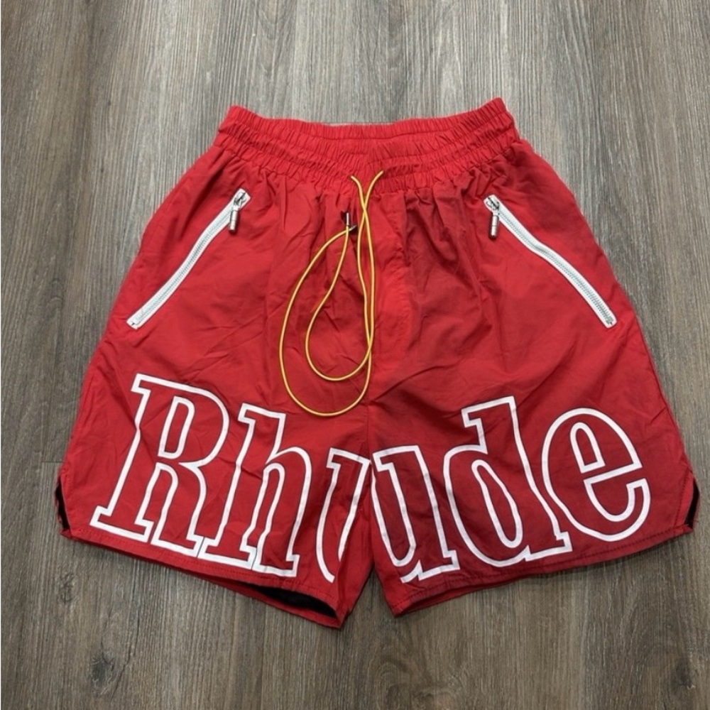 Rhude Bold Red Athletic Shorts